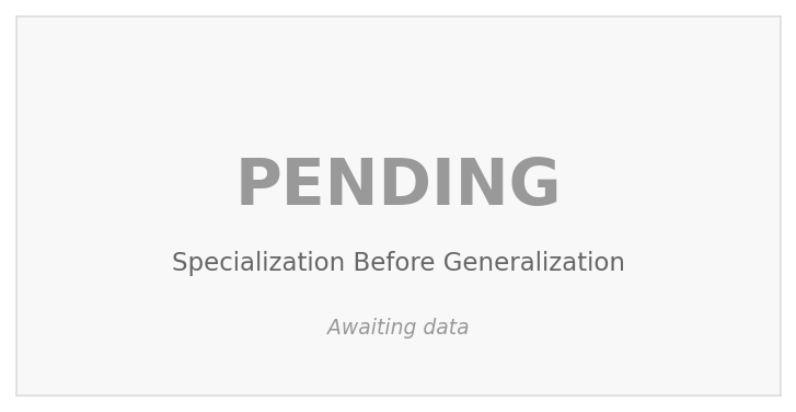 Specialization Before Generalization (PENDING)